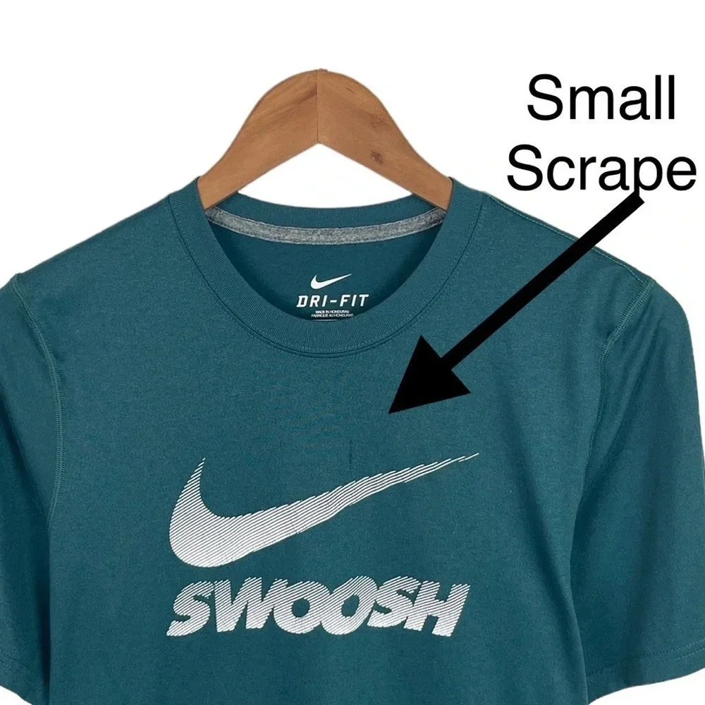TS531 Mens Nike Dri Fit SWOOSH Brand Spell Out Performance Gym Shirt S